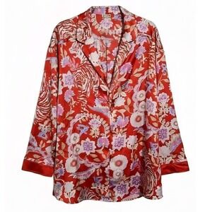 Free People Intimately Free People  Dreamy Days Pajama Top Button Up Top XL NWOT